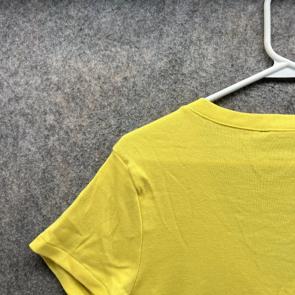 Ralph Lauren Shirt Women Large Ladies Yellow V Neck Sport Pony Preppy - Picture 10 of 11